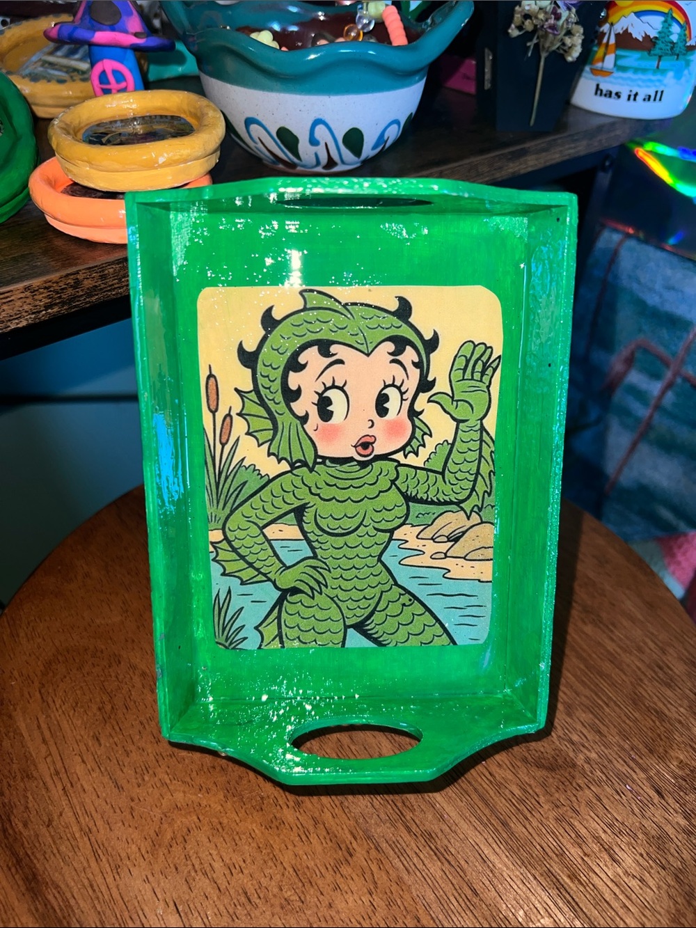 Betty Boop Creature from the black lagoon wood trinket tray